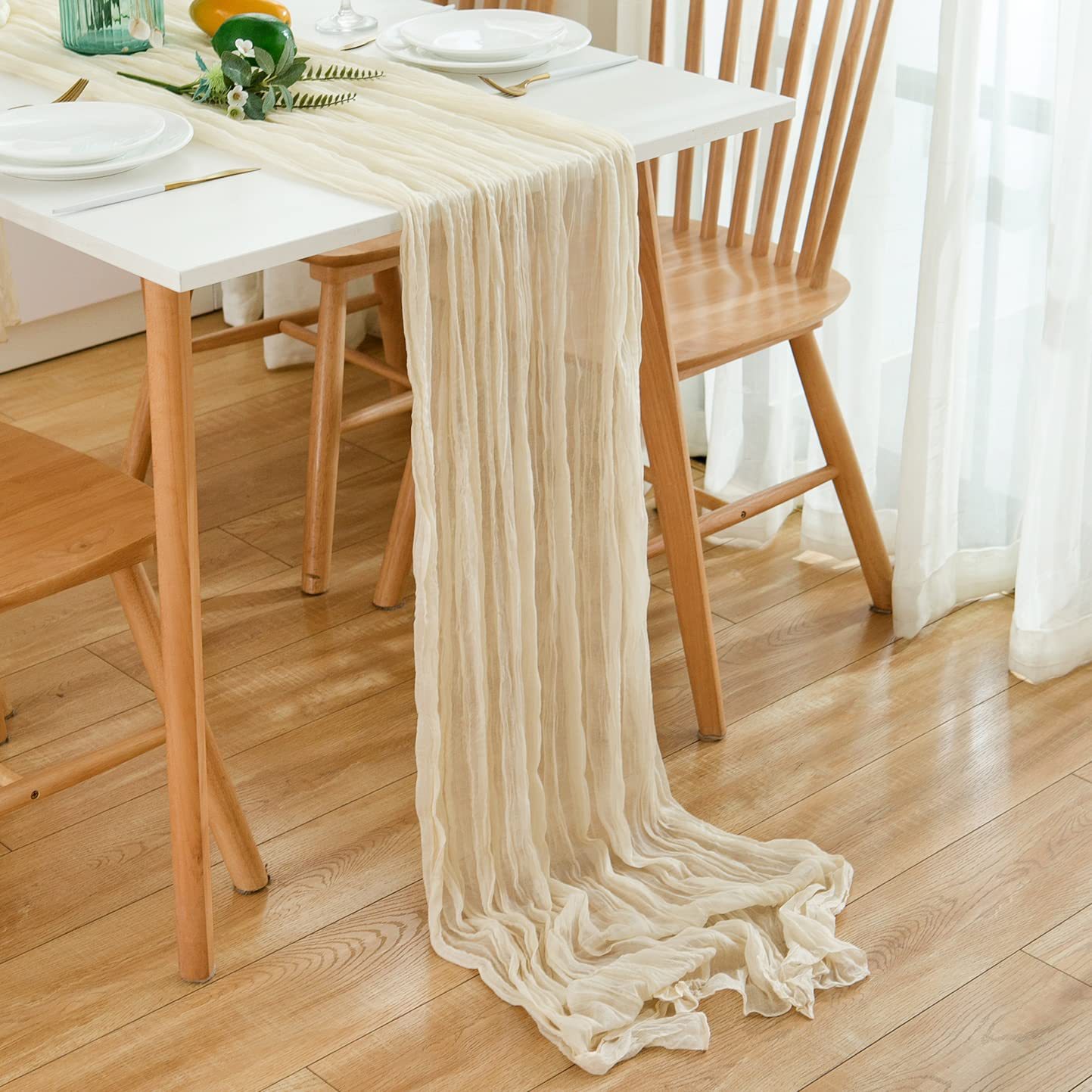 Wrinkle Gauze Table Runner Che - огляд і ціна Christmas Table Runner