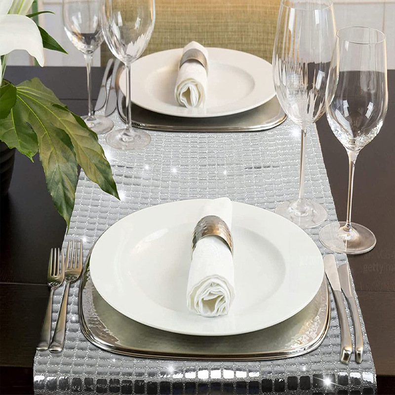 Shiny Mirror Gold/Silver Foil  - огляд і ціна Christmas Table Runner