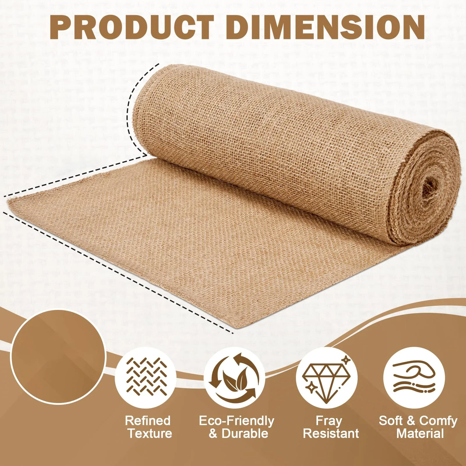 New Desig Beige Burlap Roll 30 - огляд і ціна Christmas Table Runner