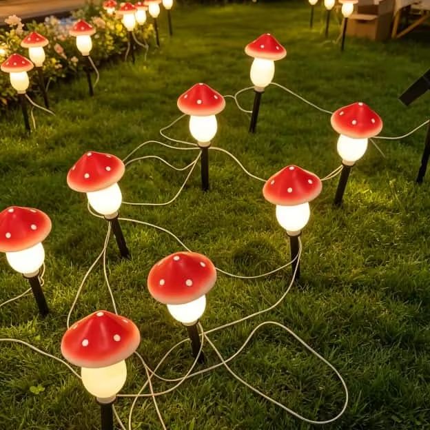 Solar Mushroom String Lights W - огляд і ціна Christmas Lights Outdoor