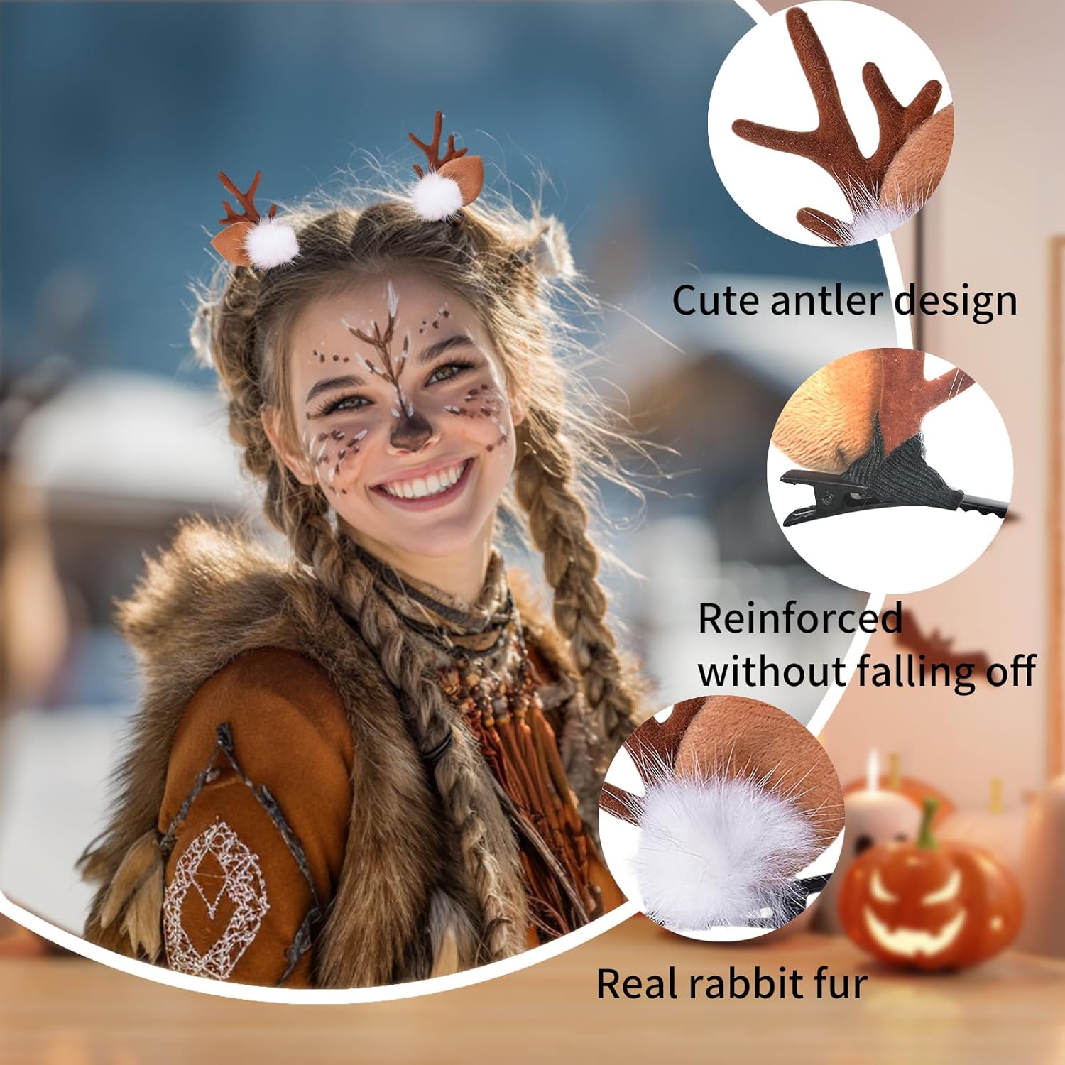 1/2Pairs Small Deer Ears Antle - огляд і ціна Reindeer Antlers Headband